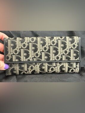 Christian Dior oblique jacquard long wallet